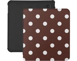 Lunso Convient pour Kobo Libra Colour étui (7 inch) - Vegan Saffiano Cuir Sleep Cover - Vintage Dots
