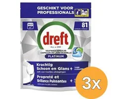 Dreft Platinum Regular All-in One Vaatwastabletten – 243 Tabs (3x81) - Voordeelverpakking