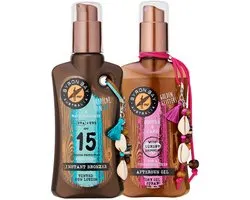 Byron Bay Instant Bronzer Tinted Sunlotion SPF 15 + Aftersun Shimmer Oil - 2x 200ml