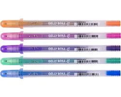 Gelschrijver Sakura Gelly Roll Silver Shadow set à 5 kleuren