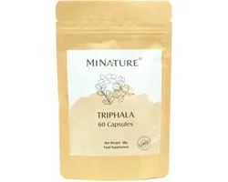 Triphala Capsules 60 stuks - 450mg Triphala Poeder per Vegan Capsule met Amla, Bibhitaki en Haritaki - 100% Plantaardig