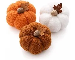 3 Decoratie Herfst Decoratie Pompoen Set - Eettafel Decoratie - Herfst Decoratie - Pompoen - Herfst Decoratie - Halloween Interieur Decoratie