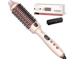 Beeperfect® Blowout Thermal Brush 38 mm - Keramische Warmteborstel - Ionische Krulborstel & Stijlborstel - Volume, Slag en Anti-Pluis - 6 Warmtestanden - Roze