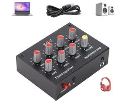 7-bands Geluidsequalizer Dual Channel Digital Equalizer - Hoge Basaanpassing - Car Audio Graphic Equalizer - 35 Mm Interface - 60-400 Hz - 1-15 KHz - DC5V‑12V