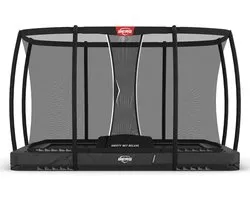 BERG Ultim Champion InGround 330 Trampoline - Rechthoekig - Safety Net Deluxe - AirFlow Pro Springdoek - TwinSpring - Grijs