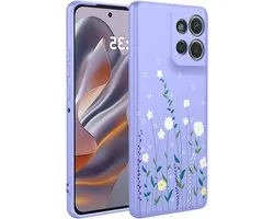 ILING Case for Motorola Edge 60 Neo/Edge 50 Neo/ThinkPhone 25, Elegant Floral Vines or Cute Panda Pattern Design Soft Liquid Silicone Matte TPU Bumper Ultra Thin Shockproof