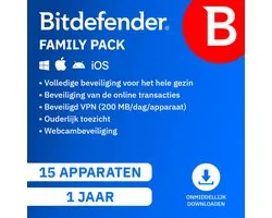 Bitdefender Family Pack - 12 maanden/15 apparaten - Nederlands - Download