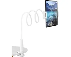 Tablethouder, flexibele multi-hoek-standaard met zwanenhals, compatibel met iPad-serie/iPhone/Huawei/Samsung/Kindle Fire en meer 4-11 inch (wit)