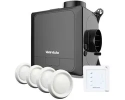 Vent-Axia Multihome AEP advance 368m³/h - vochtsensor, bluetooth en eurostekker + SSU-B RF-regelaar + 4 ventielen