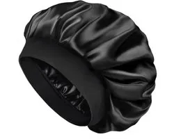 Bondoo Satijnen Slaapmuts - Bonnet satijn - Satijnen Bonnet - Haarnetje - Zwart