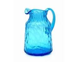 Carafe à eau colorée POLYGON en verre - carafe à eau faite à la main et soufflée à la bouche couleur - carafe en verre turquoise peut également être utilisée comme vase