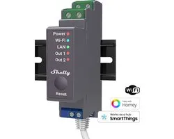 Shelly 2Pro PM Shelly Actionneur de commutation Bluetooth, WiFi