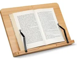 Navaris houten boekenstandaard en tablethouder, bruin