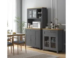 HOMCOM Keukenkast - Spaanplaat - 60x30x128cm - Wit