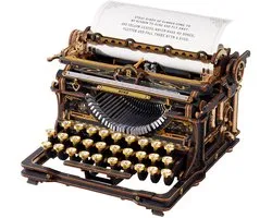 Robotime Mechanical Typewriter (classic version) - LK703B - ROKR Mechanical Gears Series - Typemachine - Bouwpakket - Knutselen