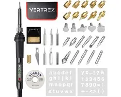Vertrex 2-in-1 Soldeerbout en Houtbrander Set - 40-delig - Pyrografie - Soldeertin - Soldeerstation - Soldeerset
