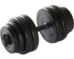 VirtuFit Verstelbare Dumbbell - Zwart - Vinyl - 15 kg - Dumbbel Set - Inclusief Schroefsluitingen - Extra Grip - Behandeld met Beschermende Olie - Dumbells - Gewichten