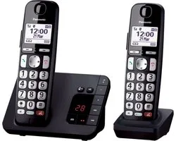 Panasonic KX-TGE262NLB téléphone Téléphone DECT Identification de l'appelant Noir
