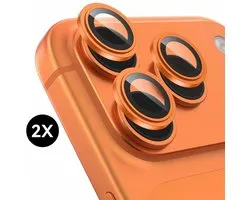 2x Camera Lens Screen Protector geschikt voor iPhone 17 Pro / 17 Pro Max Camera Lens Screen Protector - Kosmisch Oranje - Screenprotector - Camera Protector geschikt voor iPhone 17 Pro / iPhone 17 Pro Max Lens protector - Gehard Glas