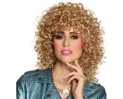 Boland - Pruik Club blond Blond - Krullen - Halflang - Vrouwen - - 80's & 90's - Disco