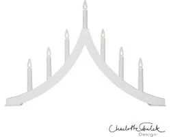 Star Trading Arche à bougie Pagode, blanc, bois, 7 points lumineux, 60cm