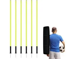 Aufun Slalom Stokken Set Van 6 Slalom Stokken Voetbal Training Accessoires Hindernis Stokken Behendigheid Stokken Set Voor Honden Trainingsstokken Met Grondpin En Draagtas, 1.8M