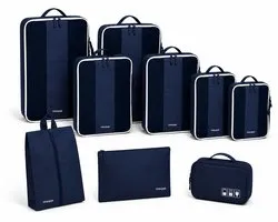 Packing Cubes Compression - Complete 9-delige Koffer Organizer Set - Inclusief Schoenentas, Toilettas & Kabeltas