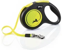 Flexi New Neon - Rollijn Hondenriem - M - 5 Meter - Geel - Middelgrote Honden