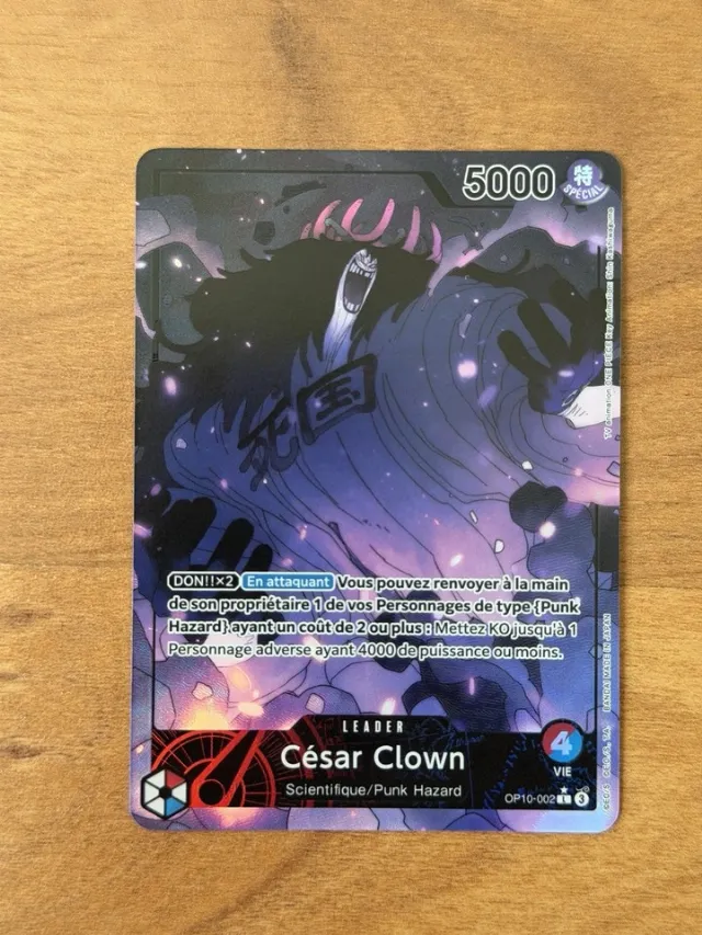 One Piece Card Game FR César Clown OP10-002 leader alt