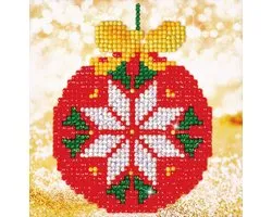 Diamond Dotz ® peinture image de boule de Noël rouge (13,5x13,5 cm) - peinture diamant