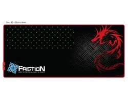 Dragon War DragonWar - Friction - Tapis de souris & de clavier professionnel dédié au jeu - Format XXL - Matière caoutchouteuse flexible, épaisse et confortable - Surface ultra lisse - Noir/Rouge/Gris stylisé