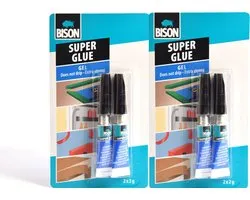 4 Stuks Bison Super glue - Secondelijm 4 X 2g  - Extra sterk