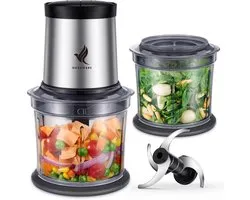 NovaWare Hakmolen Elektrisch – Food Chopper – Hakmolen Electrisch – Groentesnijder - Foodprocessor – 4 Messen - 300W – 900ml