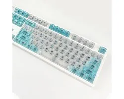Transparante Keycaps - Toetsenbord Set - Gaming Personaliseren - MDA Profiel - 123 Stuks - Blauw Wit