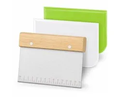 Qtuie Dough Card Set, 3 stuks roestvrij stalen deegsnijder, plastic deegschraper kaart cakekaart, deegsnijder voor - ShopVlot