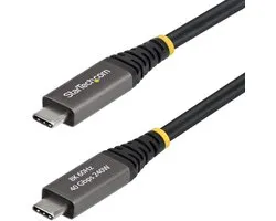 StarTech.com 2m Actieve USB4 Kabel, 40Gbps, 240W PD, 8K 60Hz/4K 240Hz DP2.1 DP40, TPE Mantel, Thunderbolt 4 Compatibele USB-C Kabel, Zwart