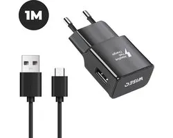 Chargeur Samsung avec câble de charge Micro USB - Charge 2x plus rapide / Samsung / Huawei / HTC | Câble de charge de 1 mètre - Zwart