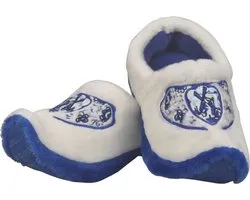 Elcee-Haly – Klomp sloffen – Luxe Delftsblauwe Pantoffel klomp met geborduurede wreef – Extra Warme sloffen –Blauw/Wit – Maat 31/32/33
