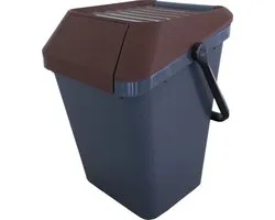 EasyMax afvalemmer 45 liter grijs/bruin - stapelbaar
