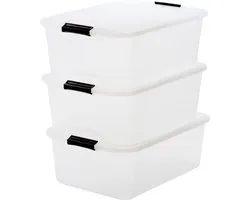 Boîte de rangement Iris Ohyama Topbox - 3x 30L - Plastique - Transparent