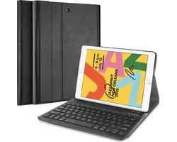 Just in Case housse tablette avec clavier compatible iPad 9e génération (2021) 10.2 pouces / 8e génération (2020) 10.2 pouces / 7e génération (2019) 10.2 pouces - QWERTY Portuguese Bluetooth Keyboard Case - Noir