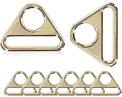 KAPSING 6pcs Metal Ring Gold Triangle D Rings Triangle D Rings 25mm Belt Buckles Sewing Accessories Bag Accessories for Handbag Backpack Straps
