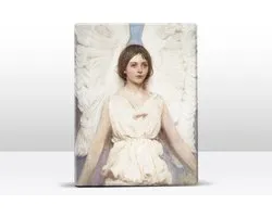 Engel - Abbott Handerson Thayer - 19,5 x 26 cm - Niet van echt te onderscheiden schilderijtje op hout - Mooier dan een print op canvas - Laqueprint.
