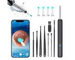 Viatel nettoyeur d'oreille outil Cire' élimination du Ear de haute précision avec caméra lumière LED Otoscope sans fil Kit de nettoyage d'oreille Smart