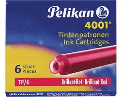 Pelikan 4001 - Korte Inktpatronen - Rood