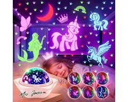 Madame Projecteur de ciel étoilé Jones One Fire pour enfants - 90 modes d'éclairage - Veilleuse pour bébés - Rotatif à 360 degrés - Cadeaux licorne pour. .