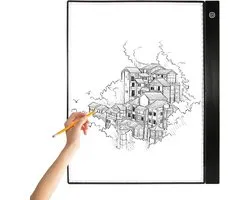 A3 LED Tracing Light Box Pad Graphic 4mm Ultra-Thin Drawing Board Copyboard 3 Levels Dimming with Separate Scale Flat Clips USB Cable for Artist Animation Designs Sketching Calligraphy Maiju