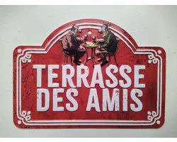 Terrasse des Amis Wandbord in metaal