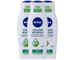 NIVEA Volume Wonder Shampoo – Met Bamboe-Extract & Collageen – 3 x 400 ml