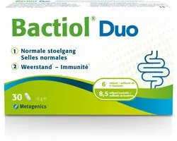 Bactiol Duo - Biotica & Gist - 30 capsules - Complete 2-in-1 Formule - Ondersteunt de Darmflora - Natuurlijke Stoelgang & het Immuunsysteem